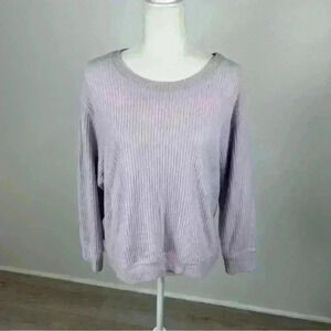 For The Republic Purple Long Sleeve Scoop Neck Top Size M